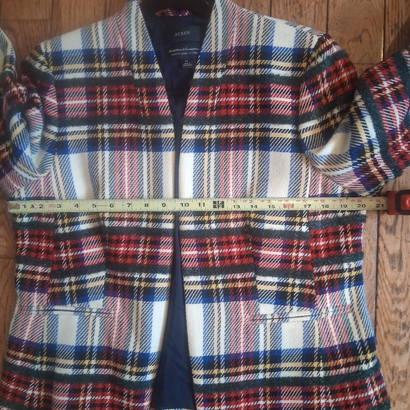 J. Crew Going Out Blazer in Snowy Stewart Tartan Holiday Size US 14 - Picture 10 of 12